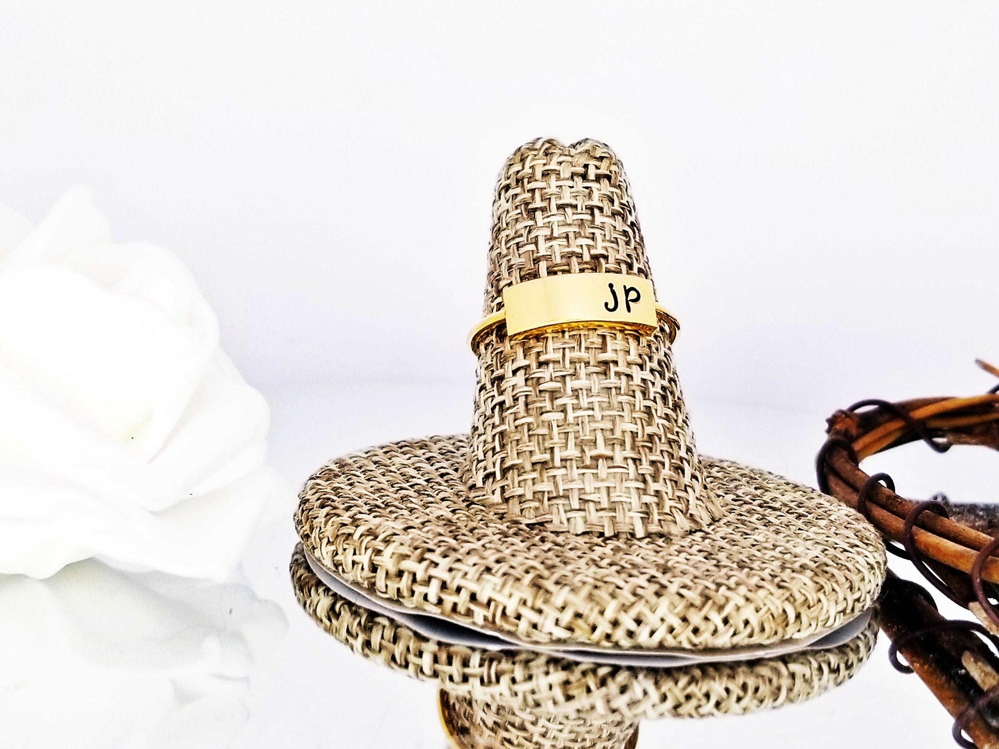 Initial Ring, Personalize Jewelry, Hand Stamped Ring, Rose Gold Personalize Ring, Dainty Ring,  Custom Ring