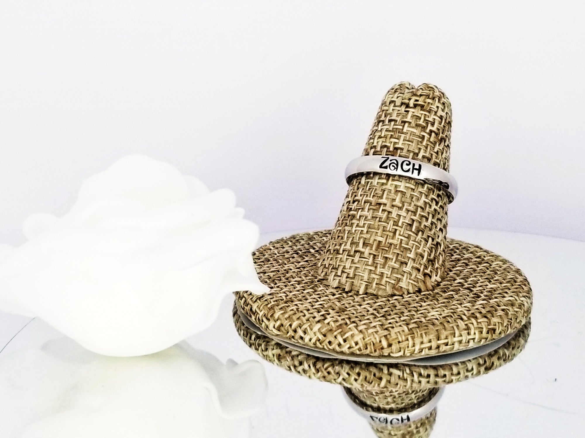 Stackable Name Rings, Custom Hand Stamped Rings, Personalized Gift, Eternity rings, Stainless Steel