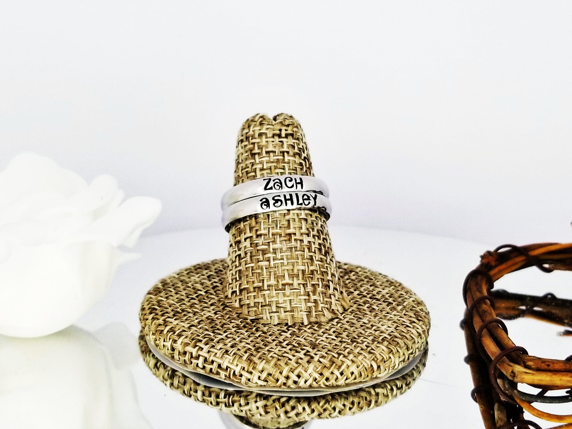 Stackable Name Rings, Custom Hand Stamped Rings, Personalized Gift, Eternity rings, Stainless Steel