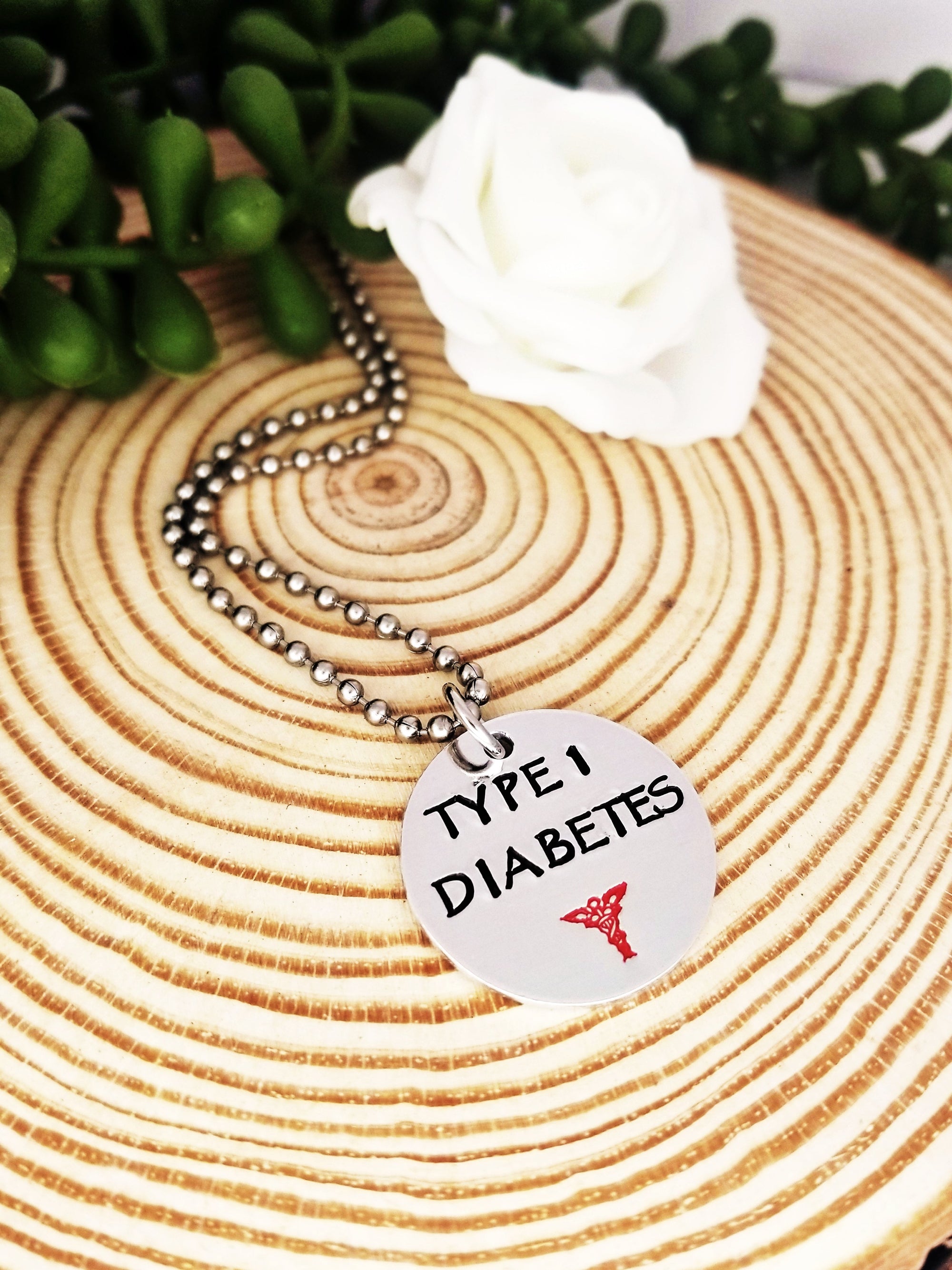 Type 1 Diabetes Alert Necklace, Medical Alert, Emergency Medical Necklace, Diabetes Jewelry