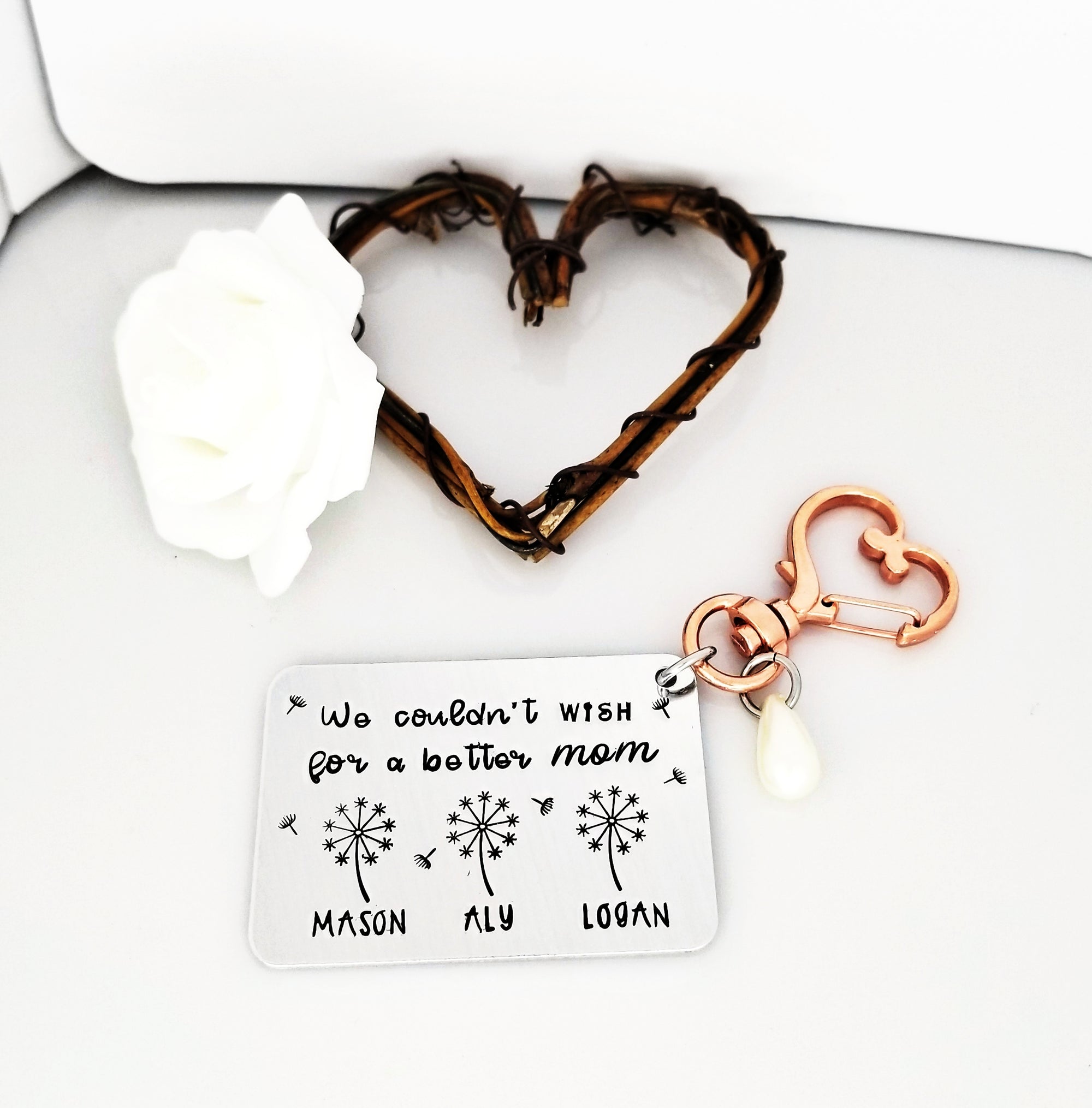 Mother's Day Gift, Couldn't Wish For A Better Mom, Dandelion Mom Gift, Mother Gift, Kids Names Gift, Floral Gift for Mom