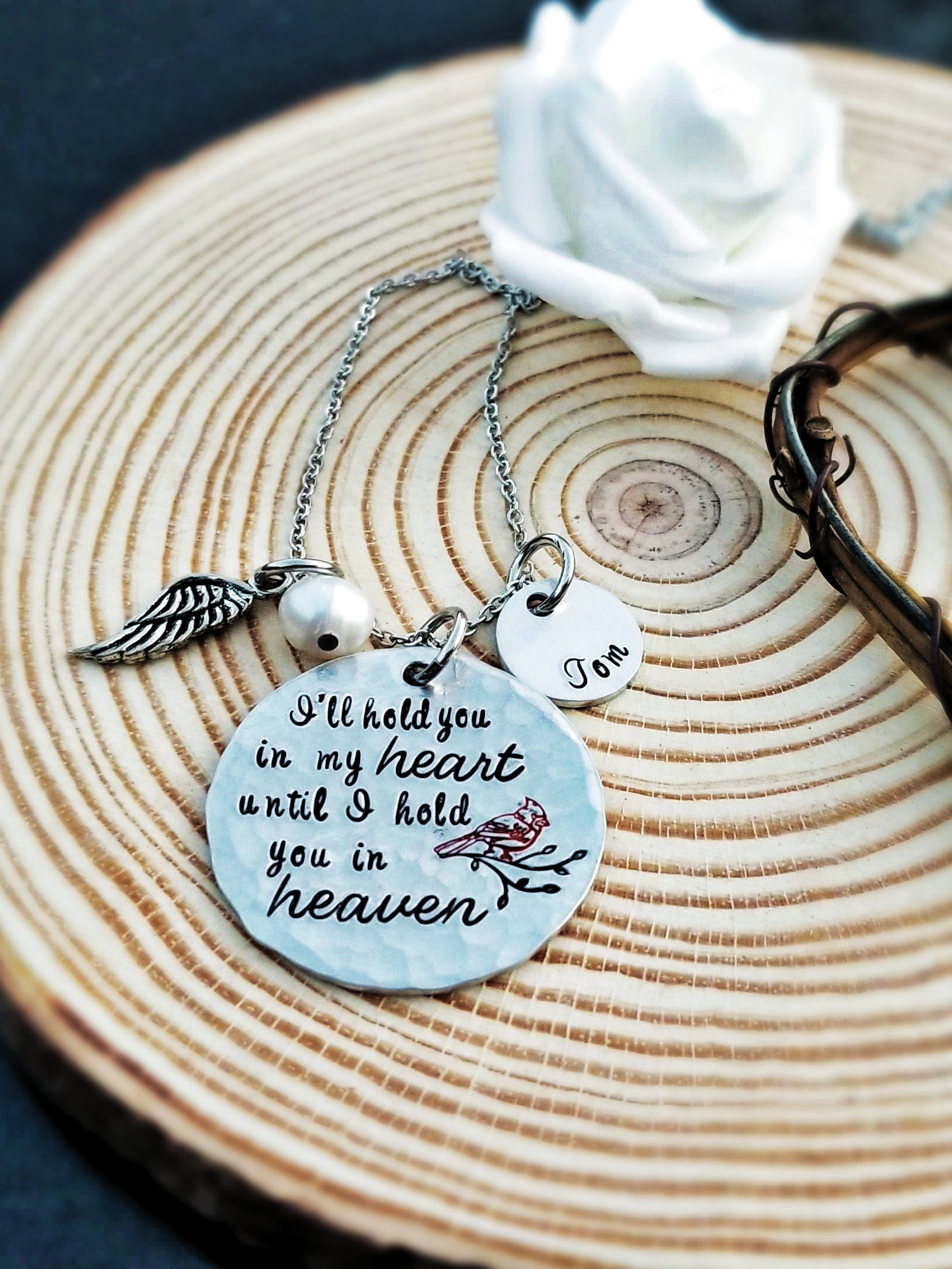 Memorial Necklace, Remembrance Jewelry, Grieving Gift, Hold You In My Heart, Infant Loss, Child Loss, Miscarriage, Still Birth, Lost