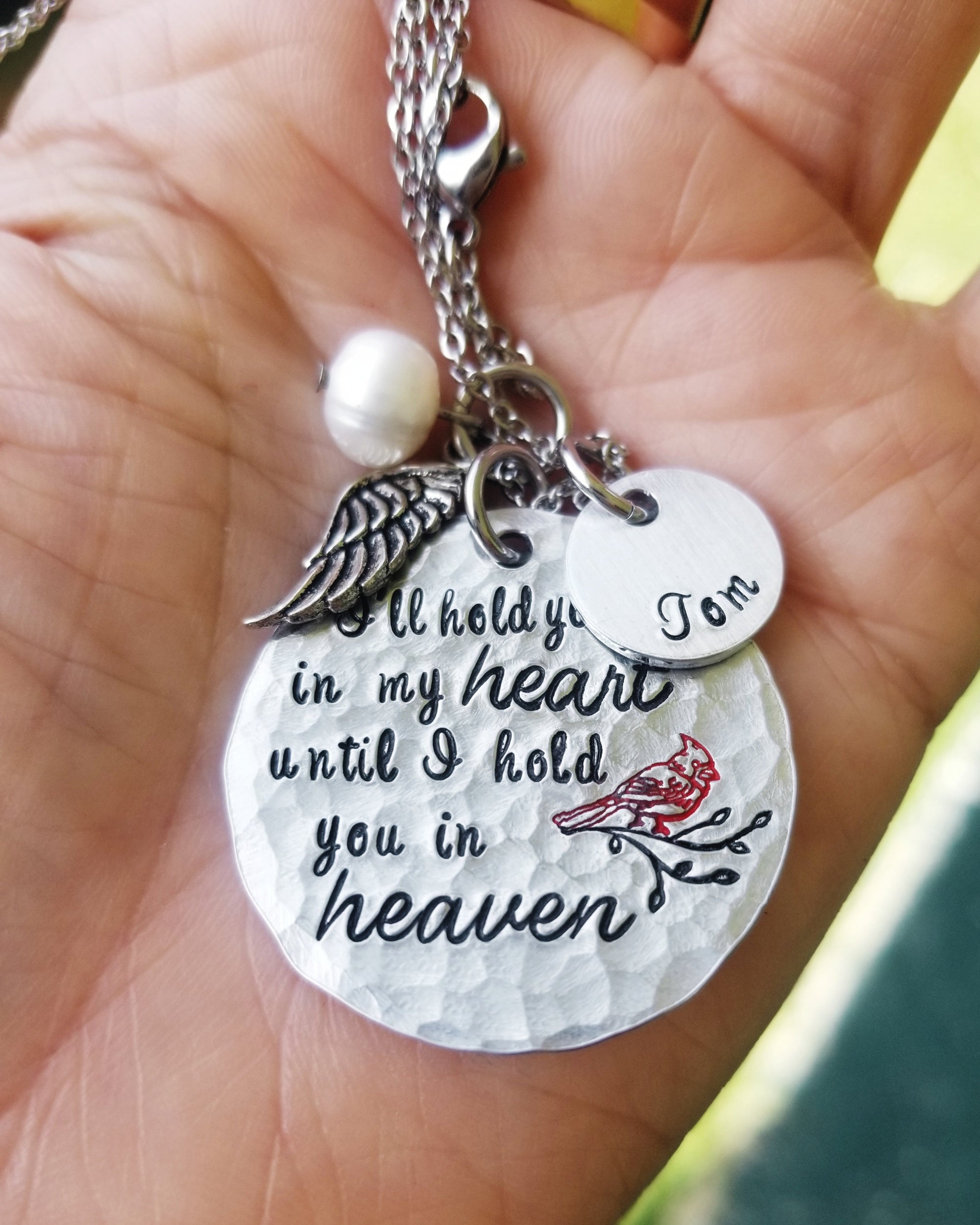 Memorial Necklace, Remembrance Jewelry, Grieving Gift, Hold You In My Heart, Infant Loss, Child Loss, Miscarriage, Still Birth, Lost
