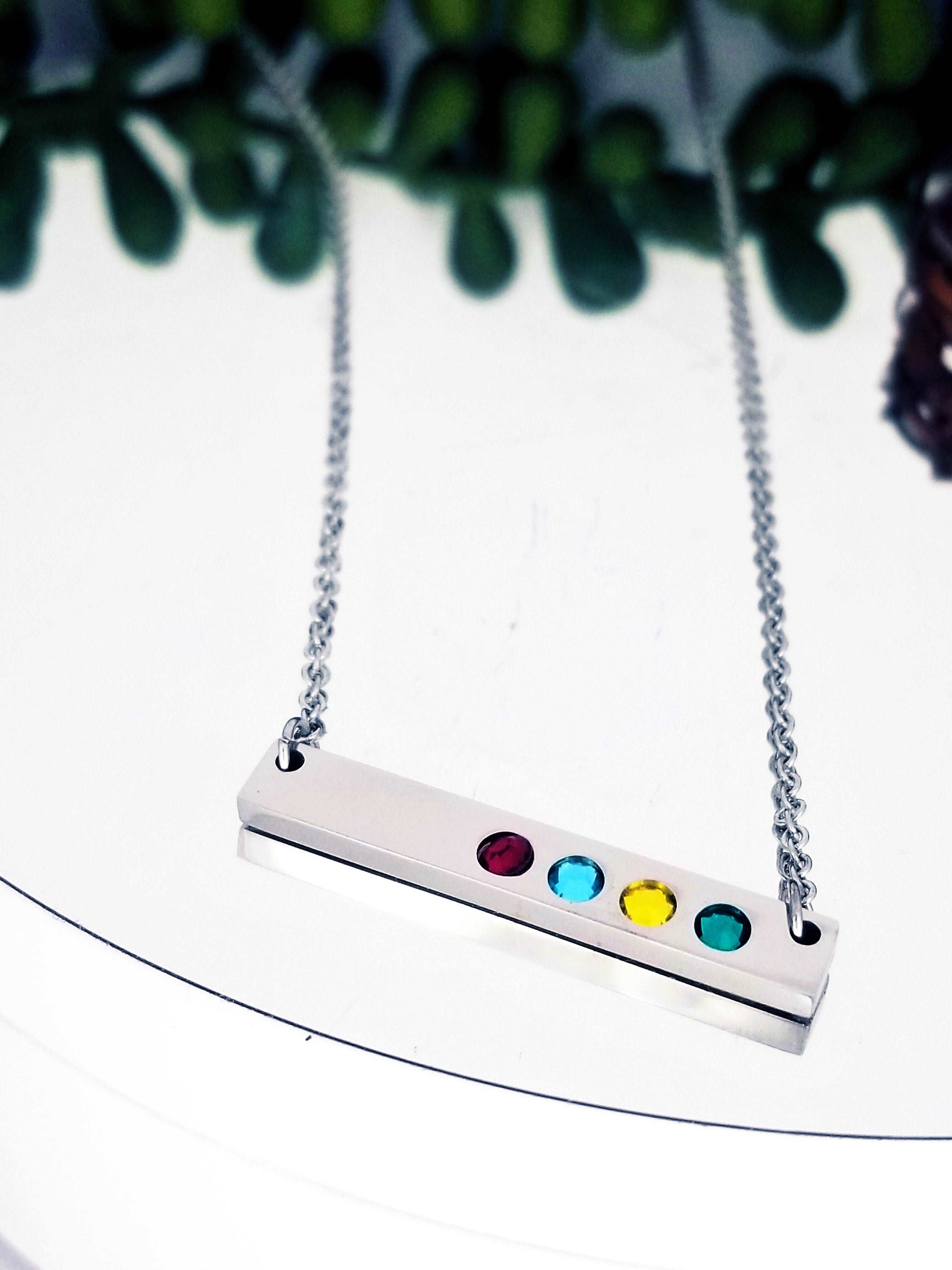 Birthstone Necklace, Bar Birthstone Necklace, Mother Jewelry, Birth Month Necklace, Mother's Day Gift, Mothers Day, Mom Gift