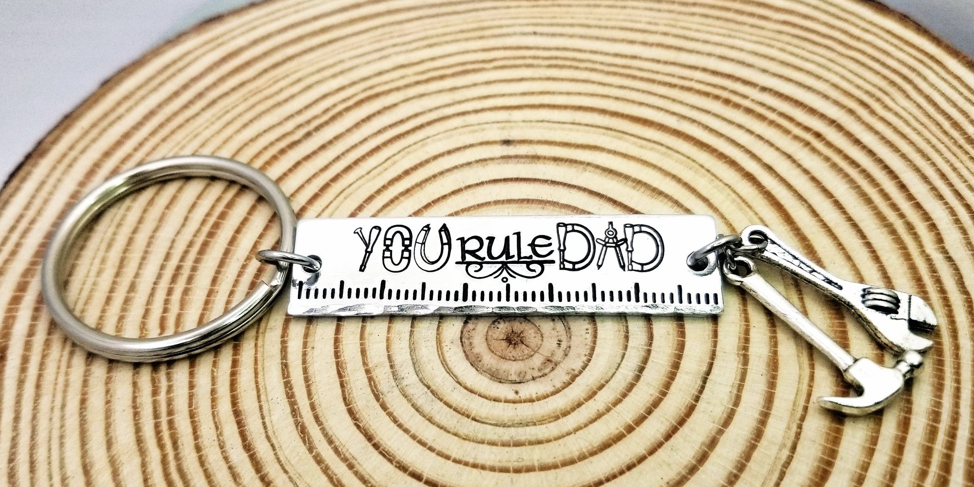 You Rule Dad, Father's Day Gift, Custom Gift for Dad, Fathers Keychain, Fathers Keyring, Father's Day Gift, Best Father, Handyman Gift, Father's Day Gift from Kids