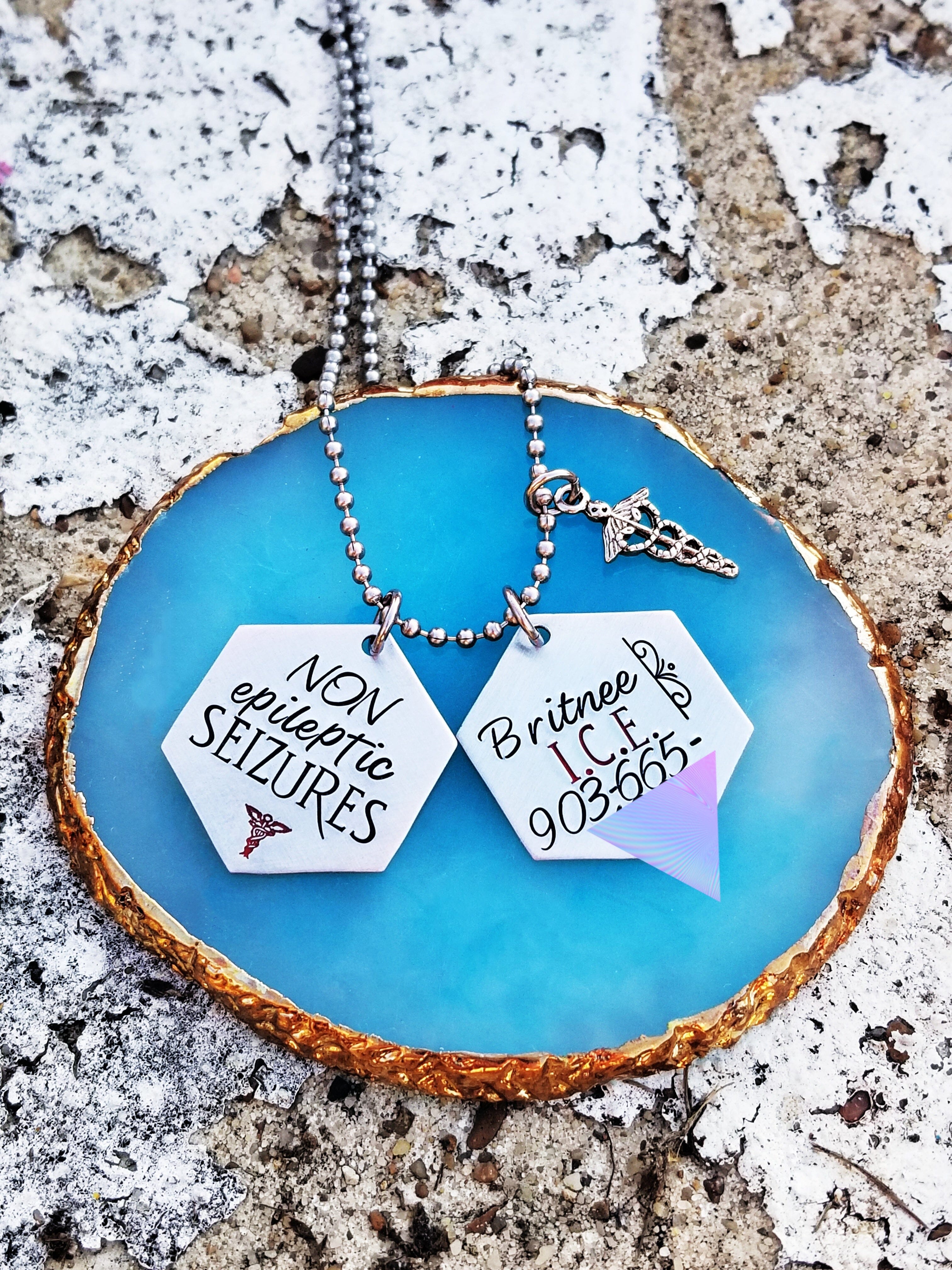 Non Epileptic Seizure Medical Alert, Medical Alert Necklace, ICE Necklace, Seizure Warning Necklace, Medical ID Necklace, Seizure Alert