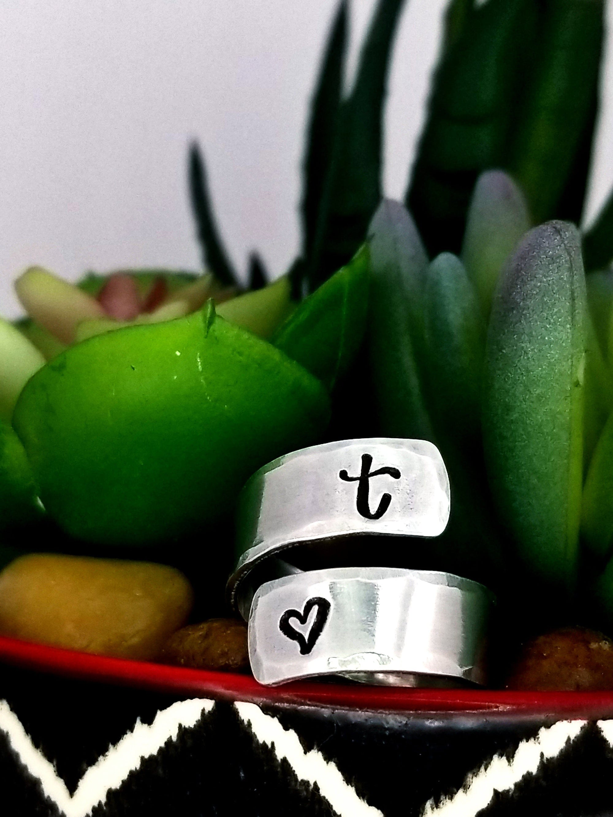 Personalized Wrap Ring, Personalize Jewelry, Hand Stamped Ring, Silver Personalize Ring, Custom rings, Valentine's gift, Girlfriend gift
