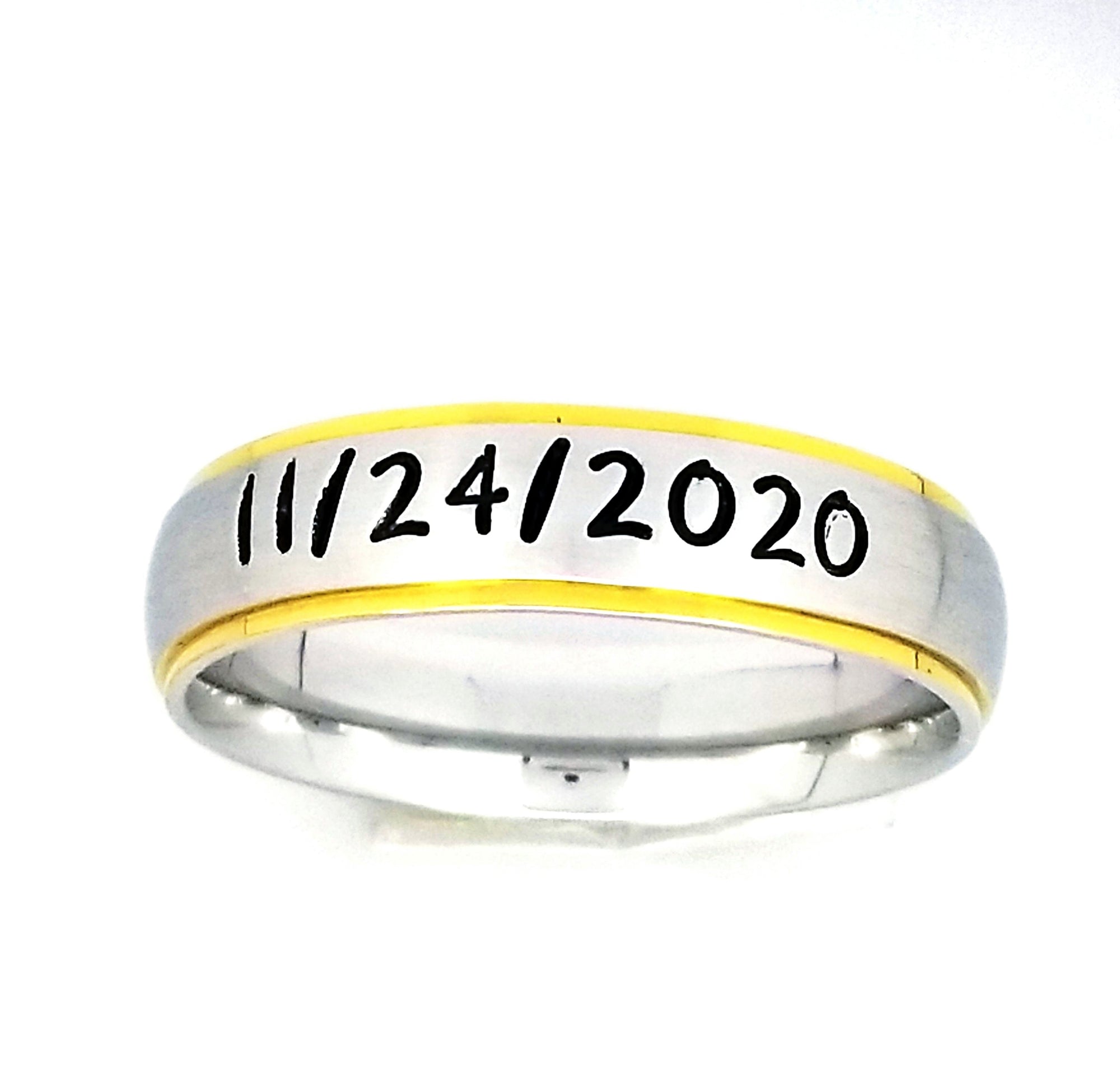 Custom Date Ring, Stainless Steel Name Ring, Custom Hand Stamped Rings, Stainless Ring, Gifts for her, Gift for him
