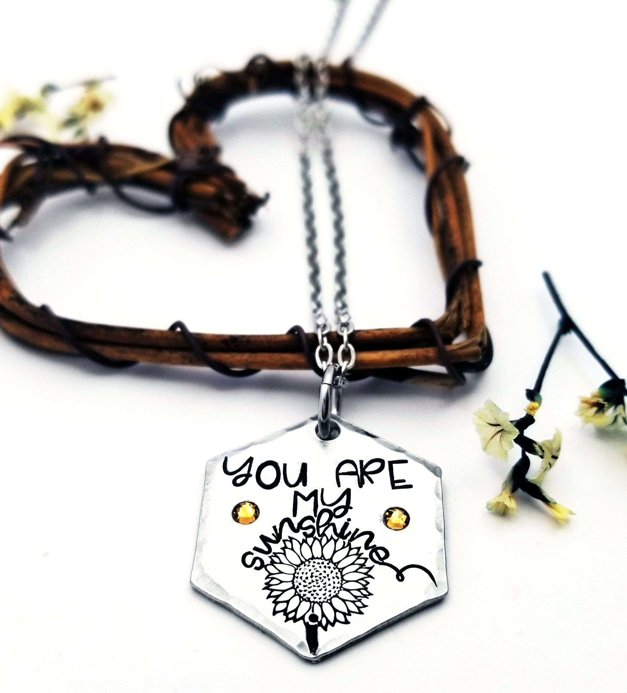 You Are My Sunshine Necklace, Sunflower Jewelry, Garden Lover Necklace, Sun To Me, Sun Necklace
