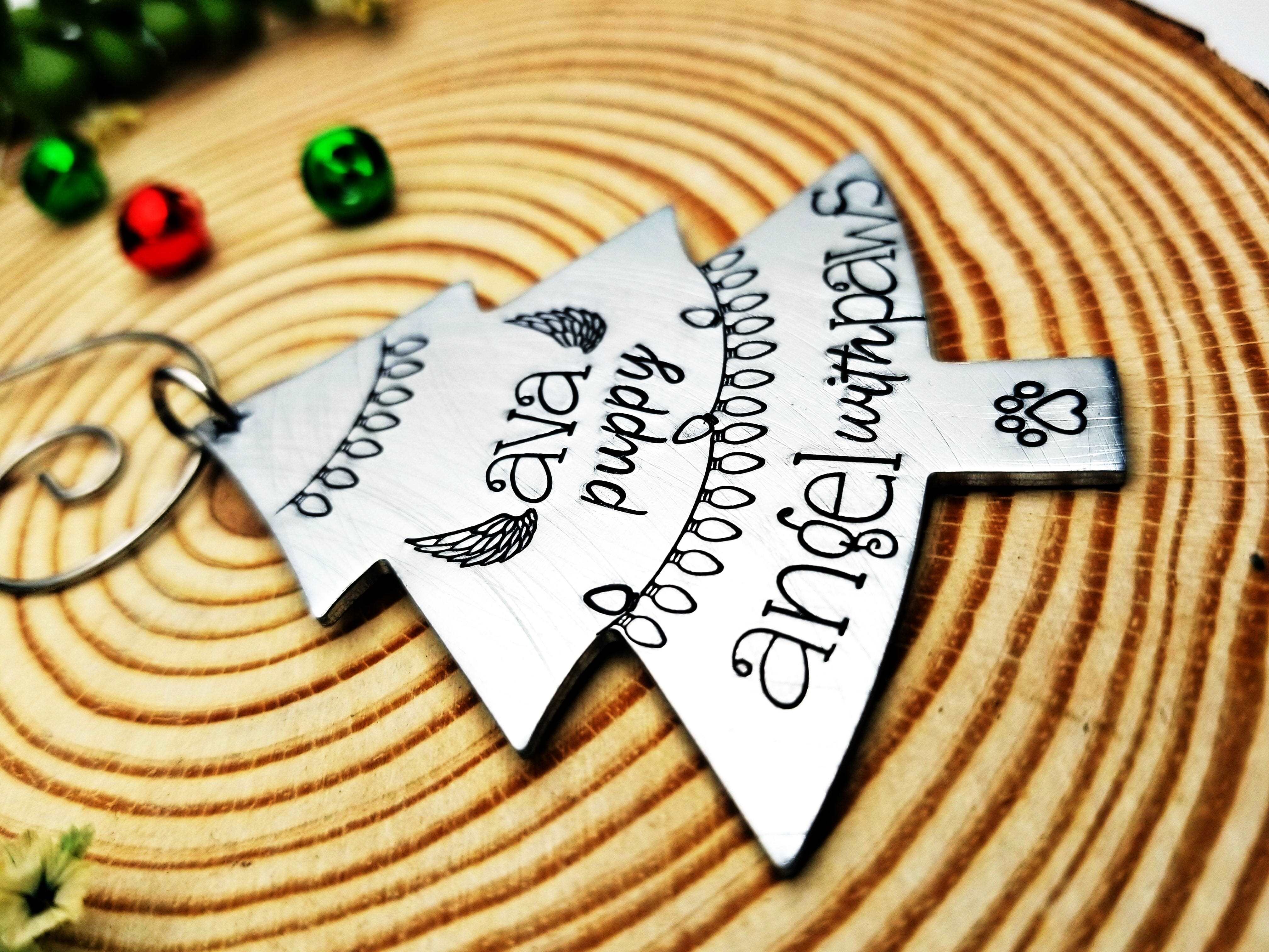 Dog Memorial Christmas Ornament, Handmade Ornament, Personalized Christmas Ornament
