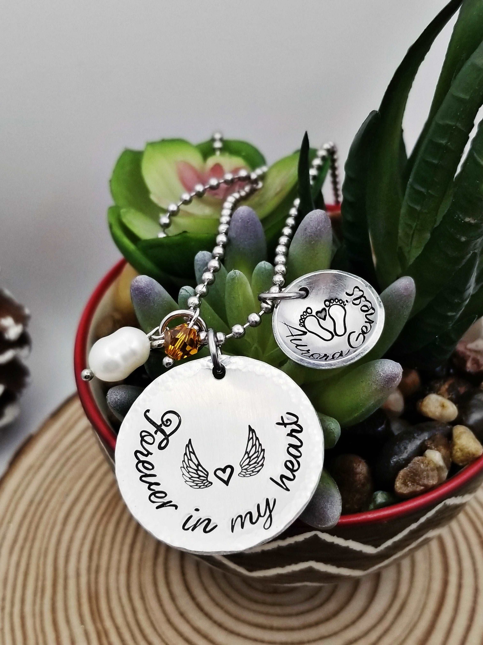 Forever in my Heart Necklace, Mommy Of An Angel, Memorial Necklace, Infant Loss, Child Loss, Miscarriage, Still Birth