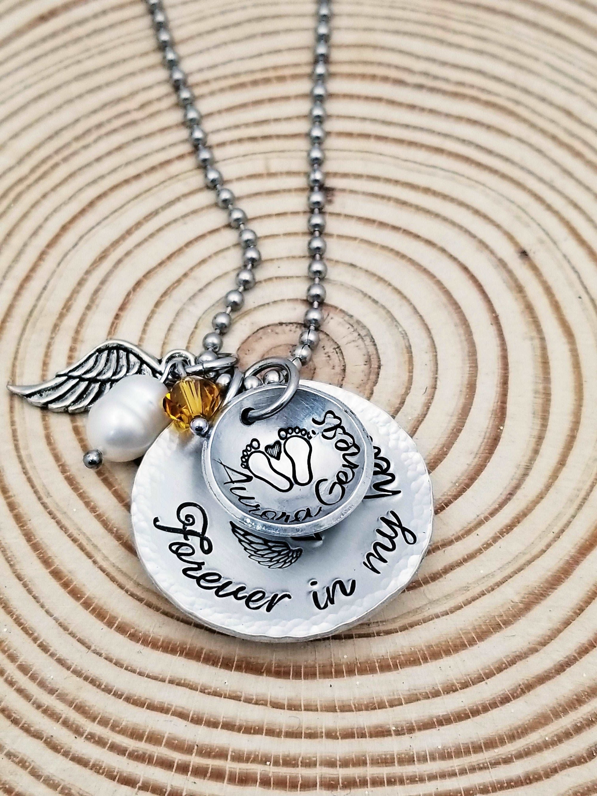 Forever in my Heart Necklace, Mommy Of An Angel, Memorial Necklace, Infant Loss, Child Loss, Miscarriage, Still Birth