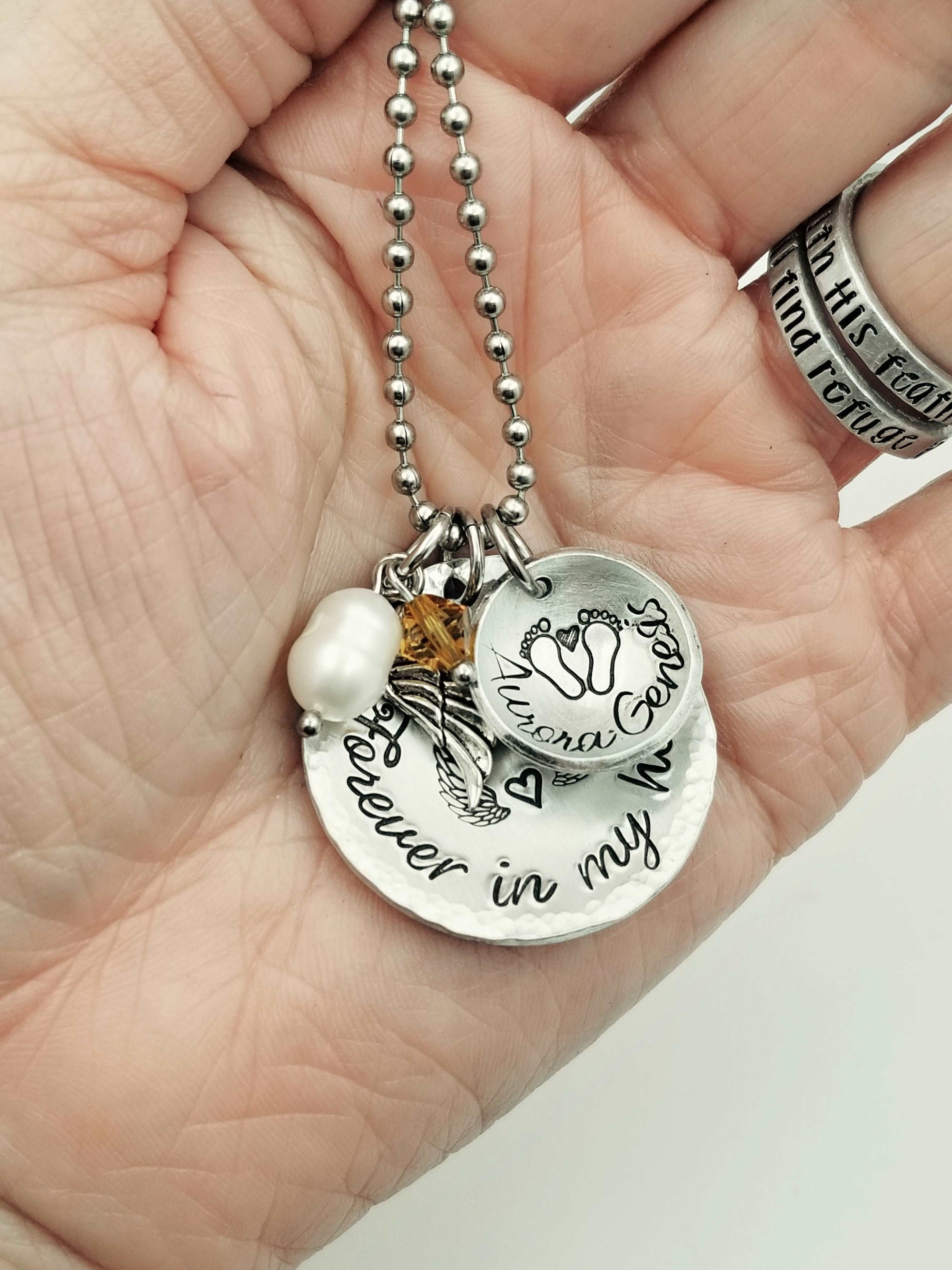 Forever in my Heart Necklace, Mommy Of An Angel, Memorial Necklace, Infant Loss, Child Loss, Miscarriage, Still Birth