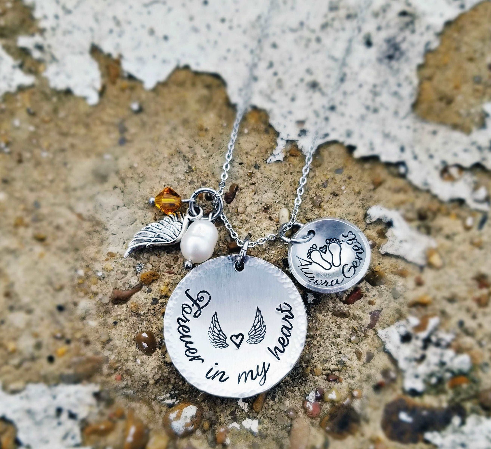 Forever in my Heart Necklace, Mommy Of An Angel, Memorial Necklace, Infant Loss, Child Loss, Miscarriage, Still Birth