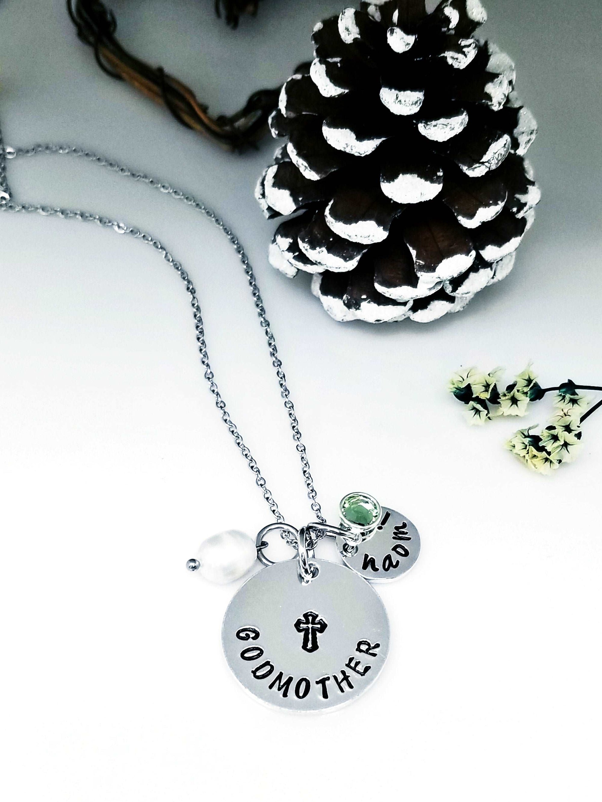 Godmother Necklace, Godmother Gift, God Parent Gift, Christening Gift, Baptism Gift