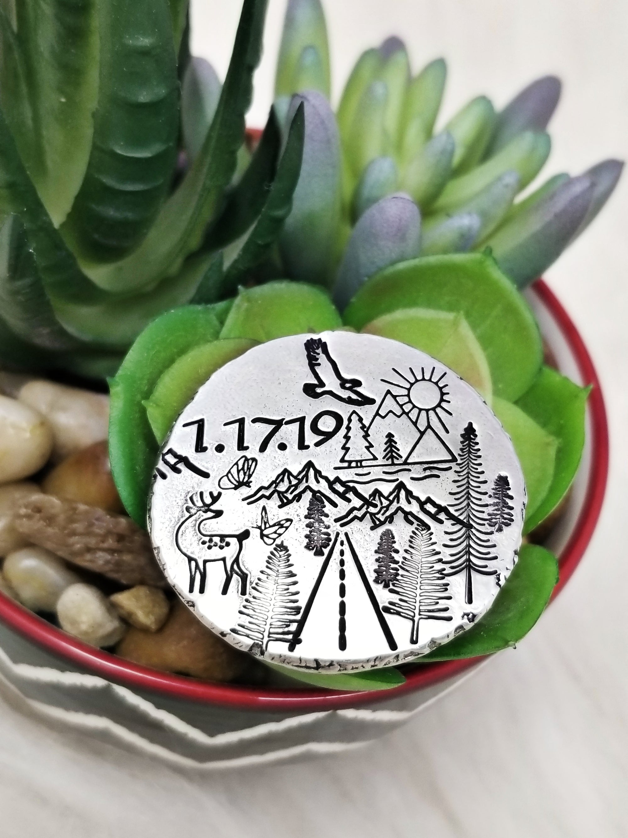 Sober Date Coin, Sobriety Birth Day Gift, Sobriety Reminder Coin, Affirmation Coin, One Day At a Time, AA Coin, NA Coin