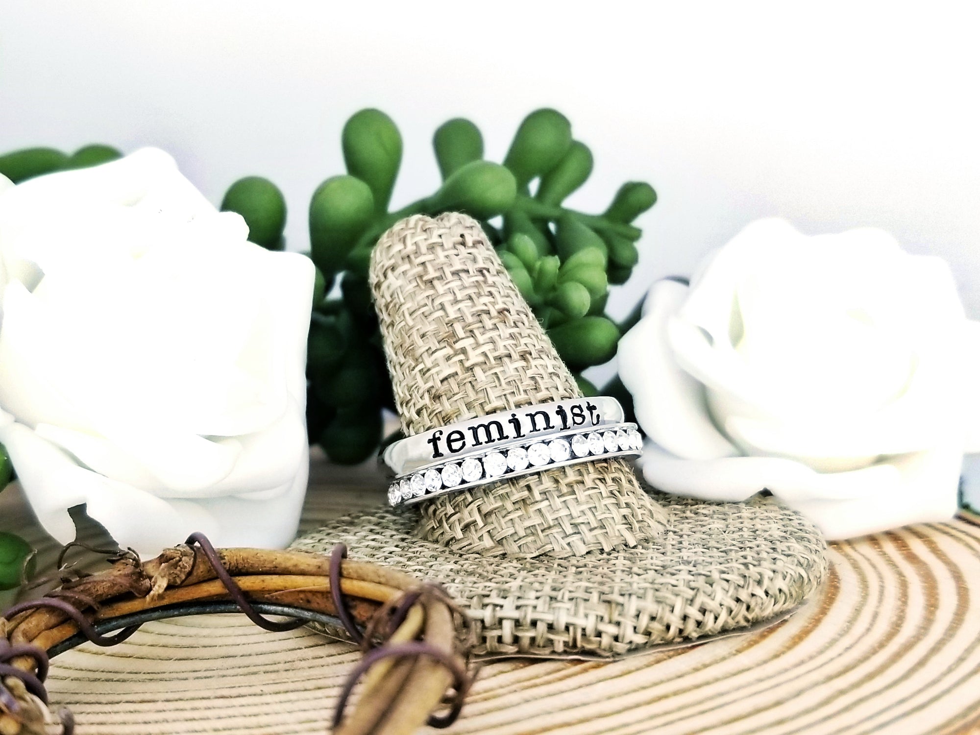 Statement Ring, Feminist Ring, Feminist Jewelry, Stacking Ring, Personalize Jewelry, Hand Stamped Ring, Silver Personalize Ring, Stackable