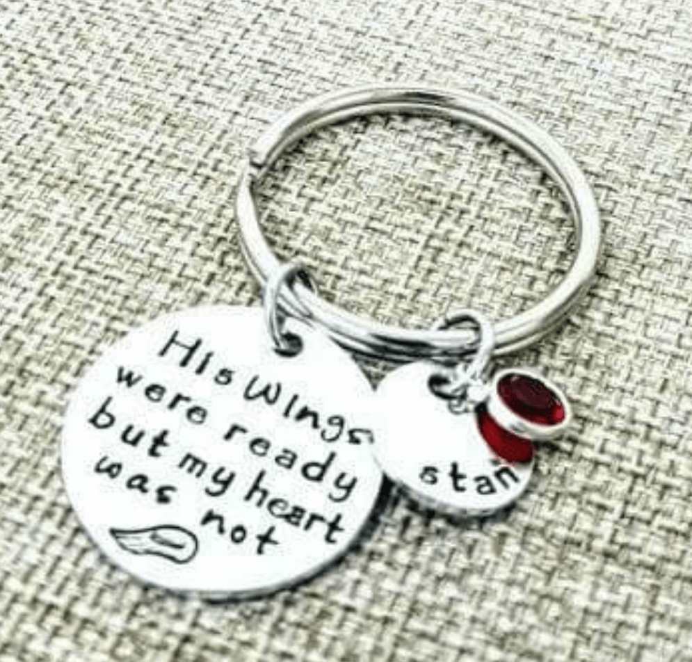 His Wings Were Ready, Memorial Keychain, Until We Meet, Mom Memorial, Daughter Memorial, Remembrance Gift, Parent Memorial, Child Memorial