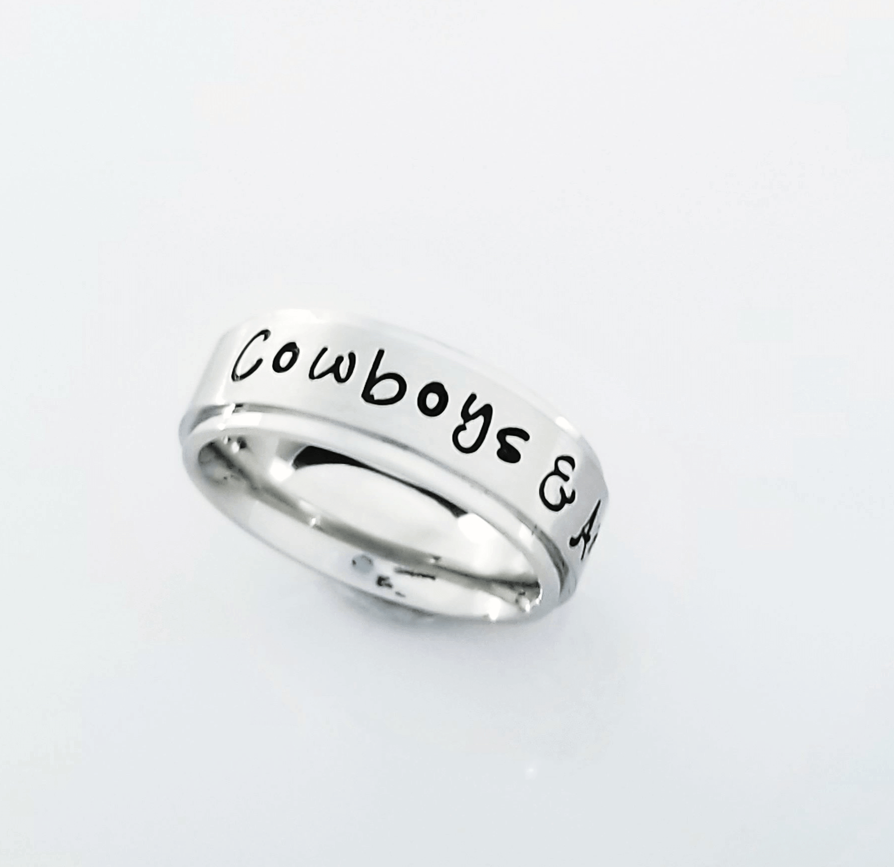 Stainless Steel Name Ring, Stainless Steel Ring, Comfort Fit Band, Valentines Day, Custom Ring
