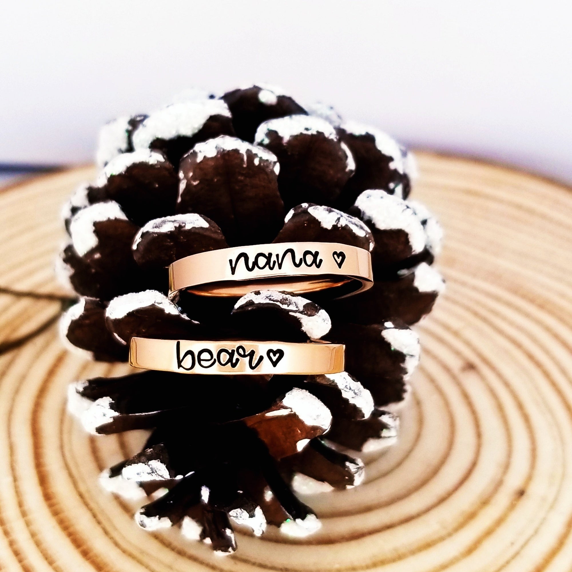 Rose Gold Stacking Ring, Custom 2mm Rings, Personalize Jewelry, Hand Stamped Name Ring, Personalize Ring, Stackable Name Rings