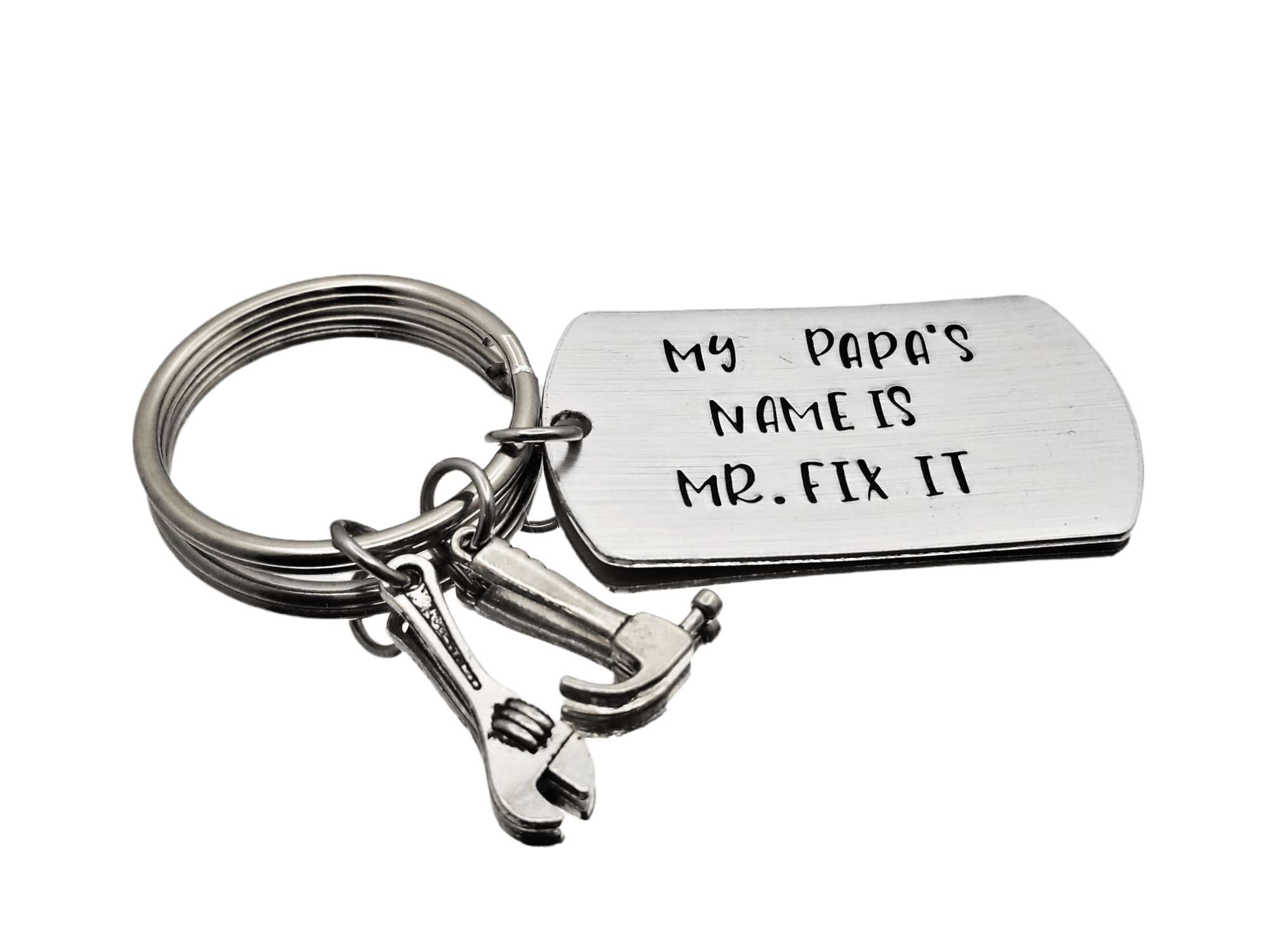 Grandpa's Name Is Mr. Fix It, Papa Keychain, Fathers Keyring, Father's Day Gift, Best Father, Handyman