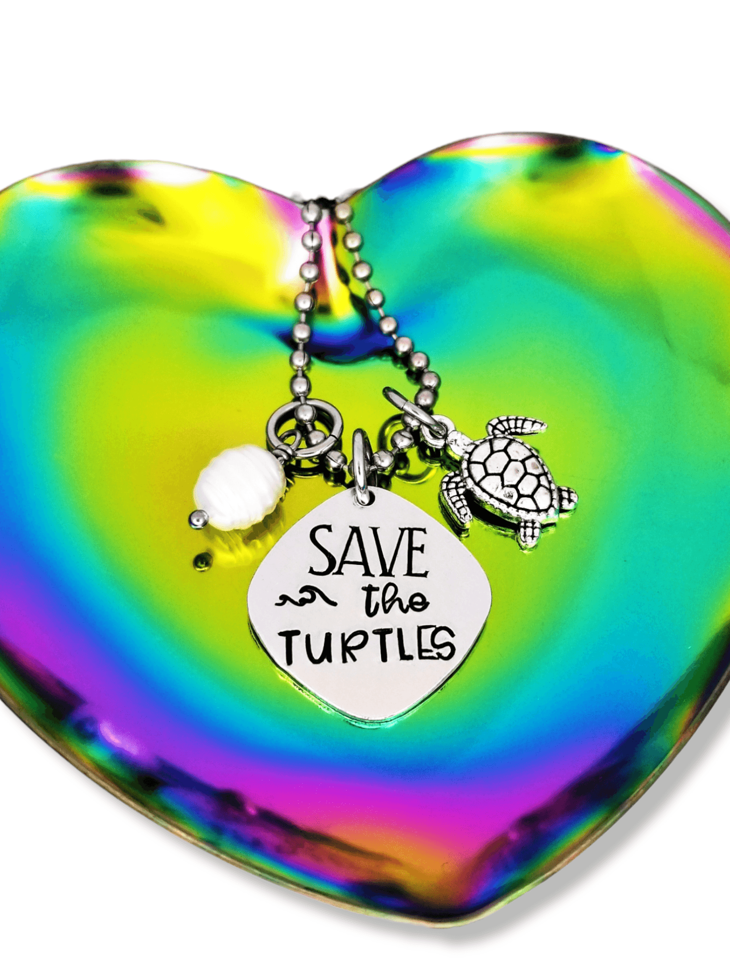 Save the Turtles Necklace, Personalized Turtle Necklace, Turtle Jewelry, Turtle Conservation Awareness, Animal Rights Jewelry, Love Turtles