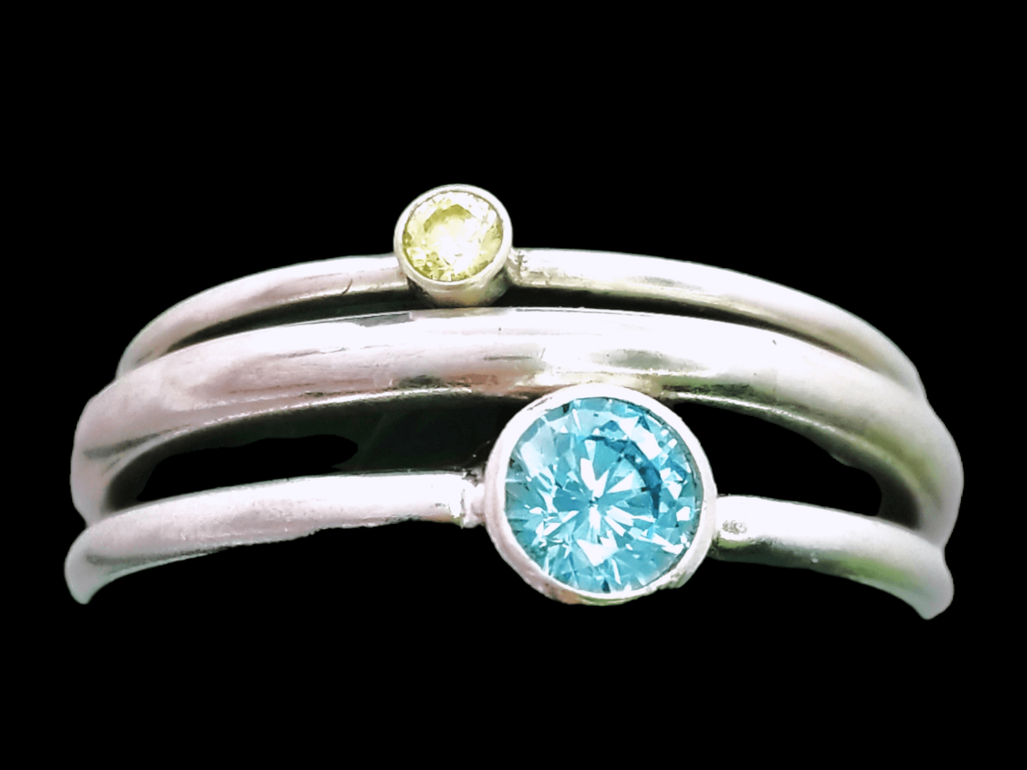 Sterling Silver Stacking Rings, 3 Ring Set, Sterling Silver Ring with Birthstone, Stacking Silver Ring Set, CZ Sterling Silver Set, Custom