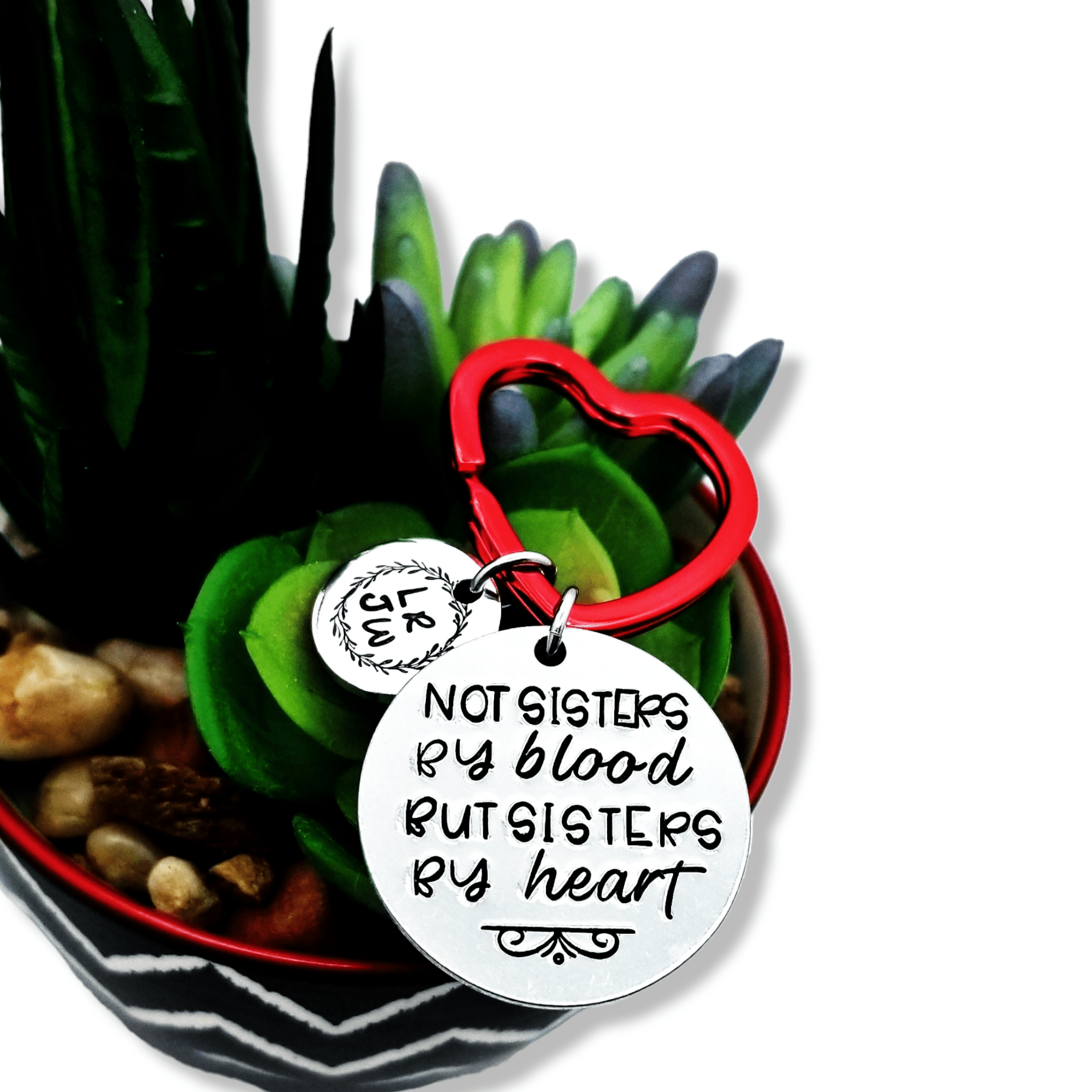 Not Sisters by Blood, Sisters by Heart, Best Friend Keychain, Best Friend Gift, BFF Gift