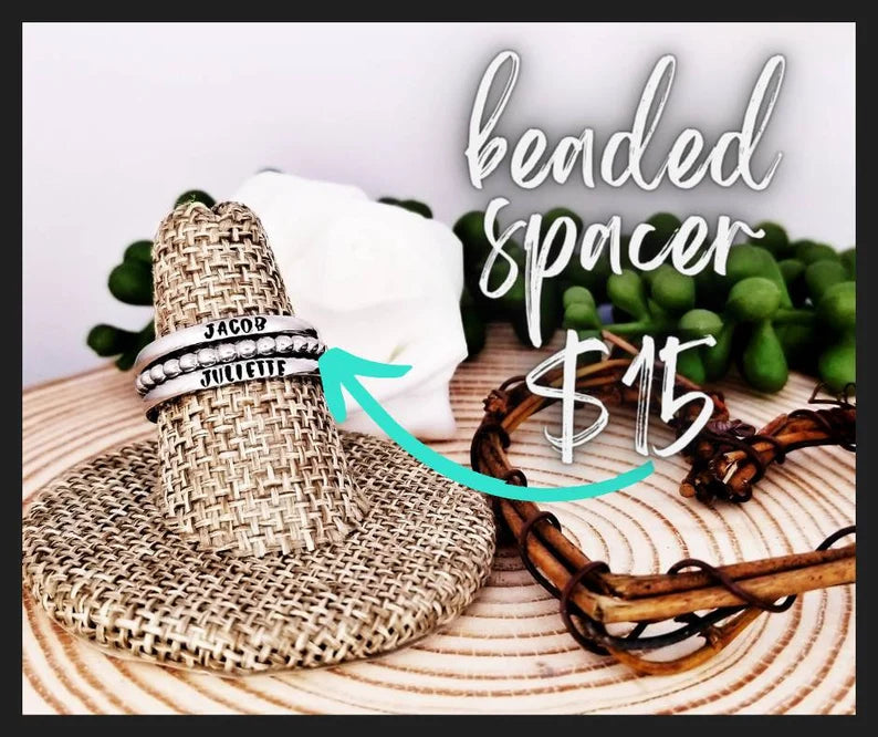 Spacer Rings, Stackable Rings, Braided Ring, Beaded Ring