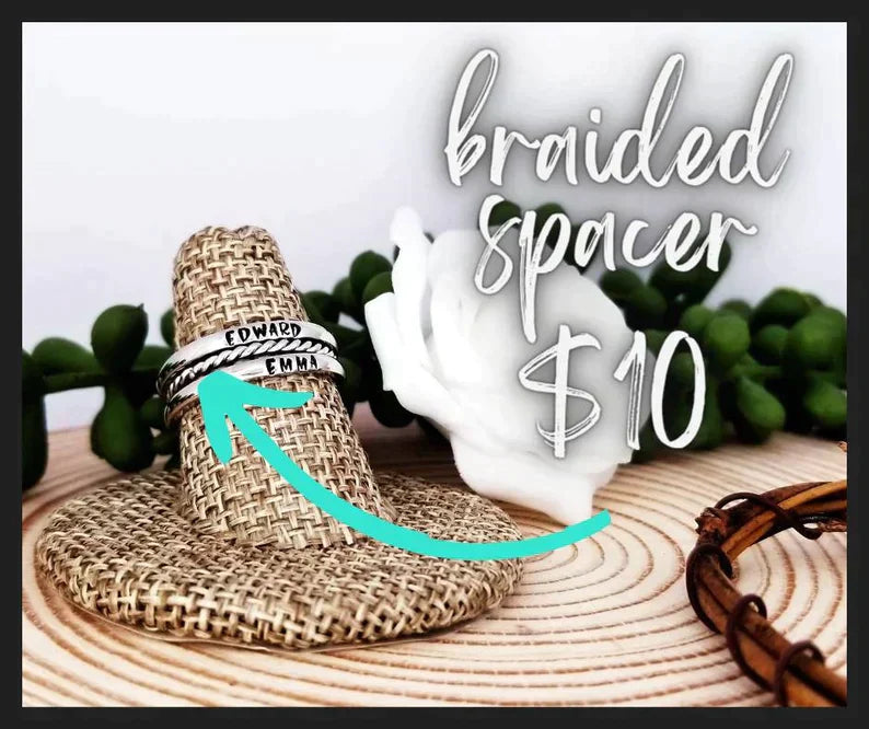 Tiny Roman Numeral Rings, Custom Hand Stamped Rings, Personalized Gift, Eternity rings, Stainless Steel