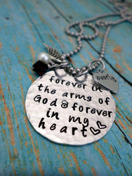 Forever in The Arms Of God, Memorial Necklace, Infant Loss, Child Loss, Miscarriage, Still Birth,, Necklaces, HandmadeLoveStories, HandmadeLoveStories , [Handmade_Love_Stories], [Hand_Stamped_Jewelry], [Etsy_Stamped_Jewelry], [Etsy_Jewelry]