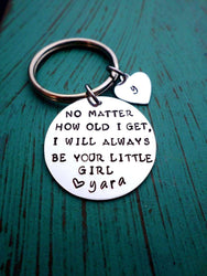 No Matter how old I get, Father's Keychain, Daughter Gift, Mom and Dad, Christmas Gift, Gift for Dad, Gift for Grandpa, Custom Gift, Dad Gift, Keychains, HandmadeLoveStories, HandmadeLoveStories , [Handmade_Love_Stories], [Hand_Stamped_Jewelry], [Etsy_Stamped_Jewelry], [Etsy_Jewelry]