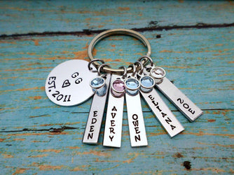Personalized gifts for her, They Call Me Grandma, Swarovski Birthstones, Gift from the kids, Mom, Keychains, HandmadeLoveStories, HandmadeLoveStories , [Handmade_Love_Stories], [Hand_Stamped_Jewelry], [Etsy_Stamped_Jewelry], [Etsy_Jewelry]
