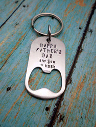 Happy Father's Day, Father's Bottle Opener Keychain, #1 Dad, Fathers Day Gift, Gift for Dad, Gift, Bottle Openers, HandmadeLoveStories, HandmadeLoveStories , [Handmade_Love_Stories], [Hand_Stamped_Jewelry], [Etsy_Stamped_Jewelry], [Etsy_Jewelry]