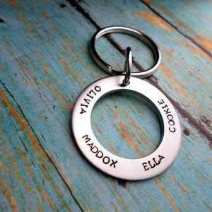 Father's Keychain, Childrens Names, Fathers Day Gift, Gift for Dad, Gift for Husband, Gift for him, Keychains, HandmadeLoveStories, HandmadeLoveStories , [Handmade_Love_Stories], [Hand_Stamped_Jewelry], [Etsy_Stamped_Jewelry], [Etsy_Jewelry]