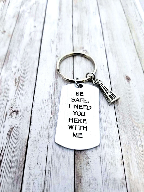 Oil Derrick Keychain, Oilfield Wife, Oilfield Girlfriend - Handmade ...