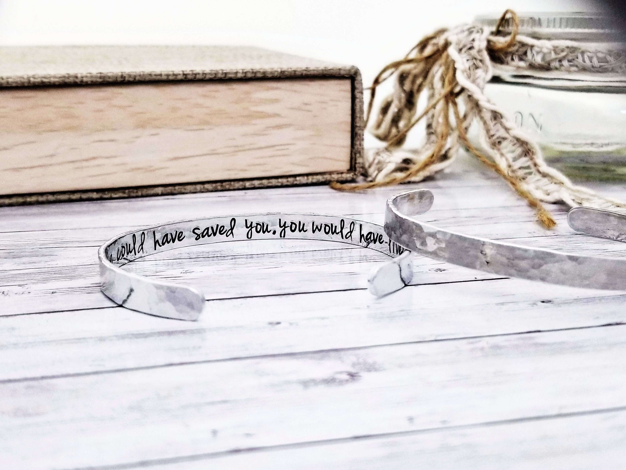 Memorial Bracelet, Memorial Jewelry, Secret Message Bracelet, Hammered Silver Bracelet, Custom Cuff Bracelet, Inspirational Bracelet Cuff