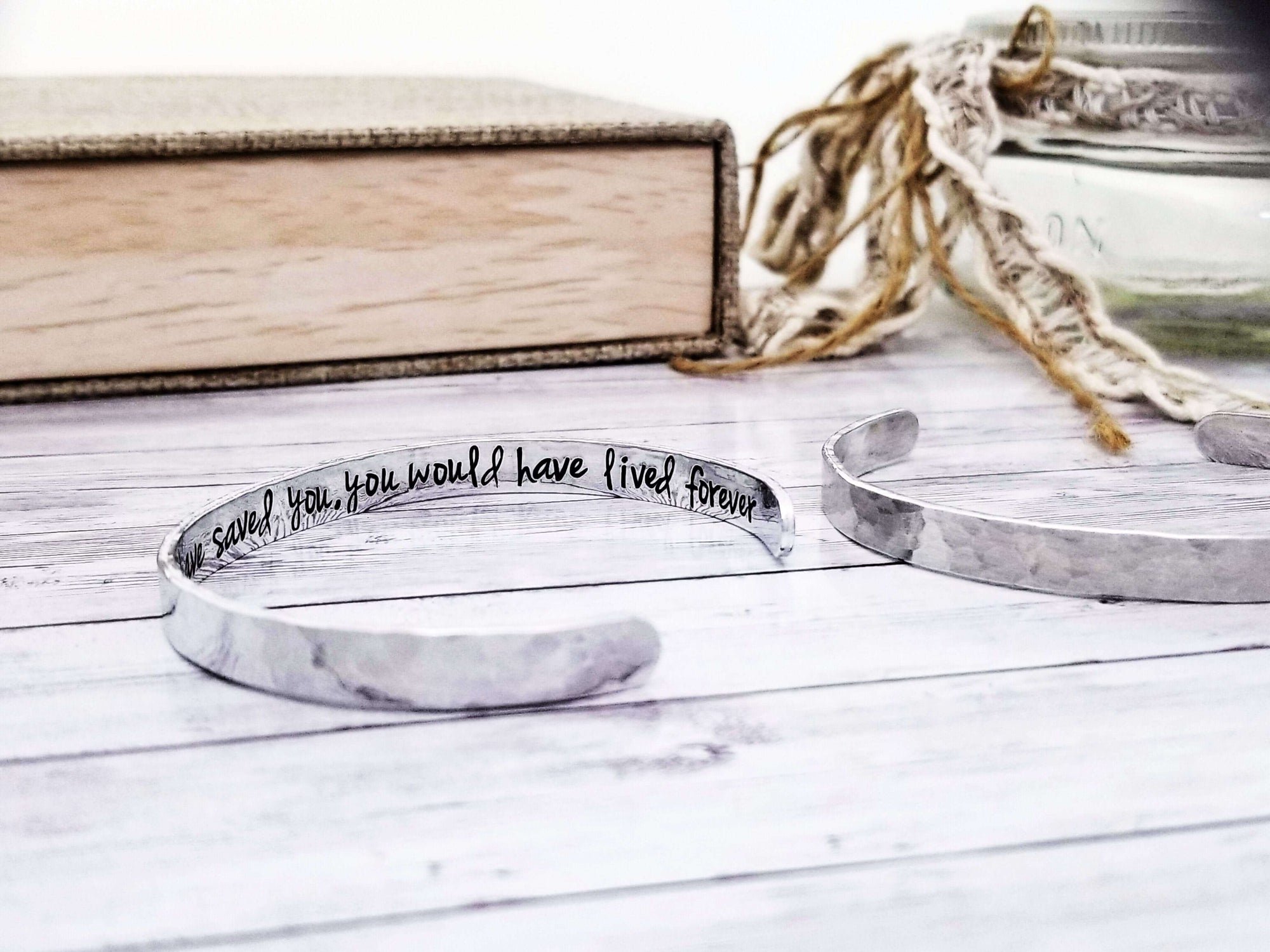 Memorial Bracelet, Memorial Jewelry, Secret Message Bracelet, Hammered Silver Bracelet, Custom Cuff Bracelet, Inspirational Bracelet Cuff