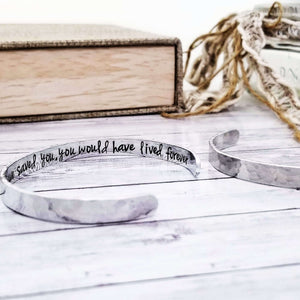 Memorial Bracelet, Memorial Jewelry, Secret Message Bracelet, Hammered Silver Bracelet, Custom Cuff Bracelet, Inspirational Bracelet Cuff