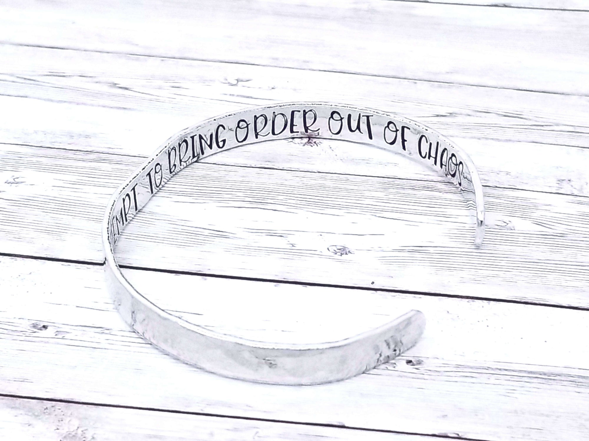 Hammered Silver Bracelet, Custom Cuff Bracelet, Silver Cuff Bracelet, Bracelet Cuff, Inspirational Bracelet Cuff, Bracelet Gift, Custom Gift