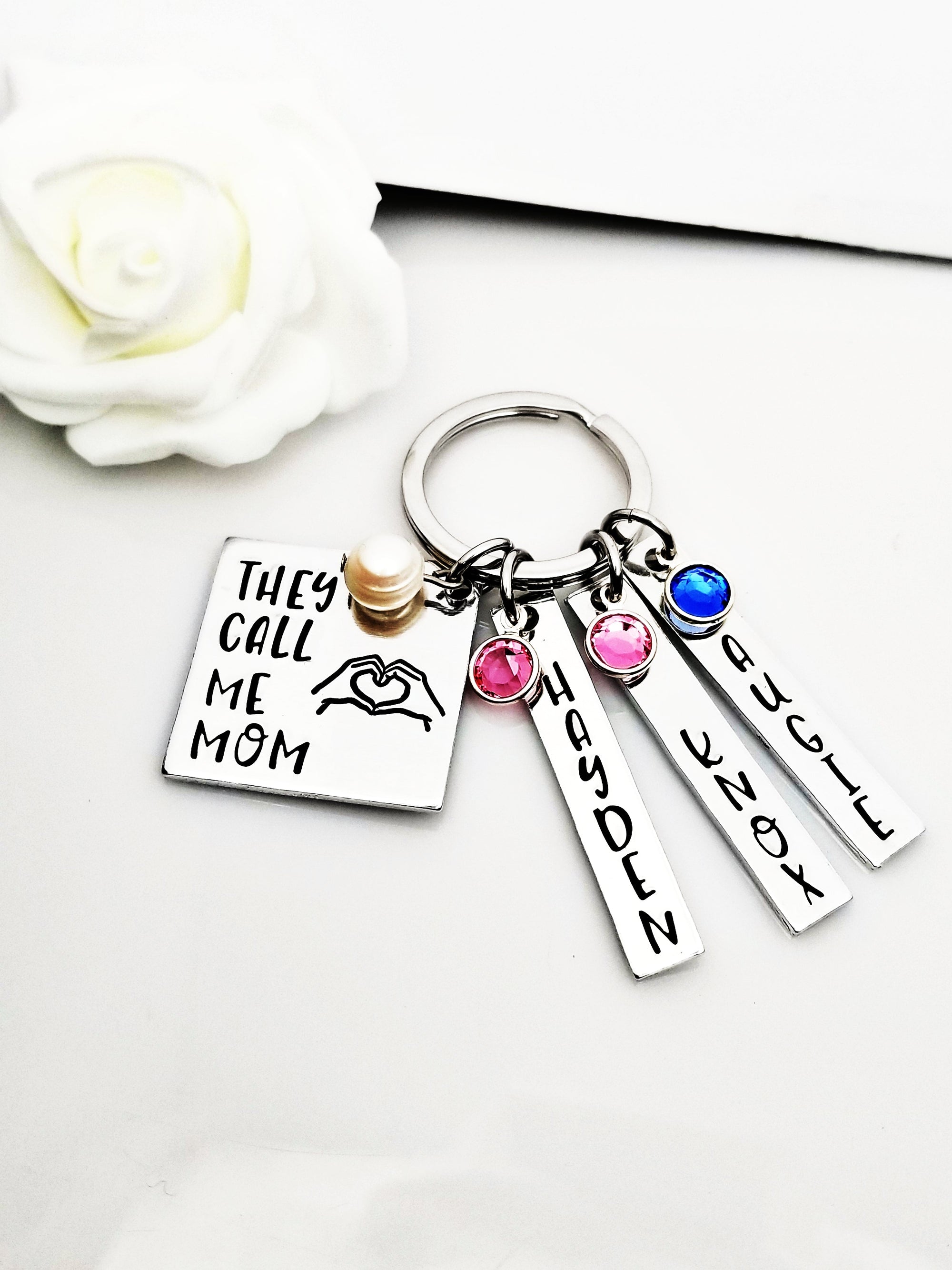 They Call Me Mom, Mom Keychains, Mom Gift, Gift from the kids, Mothers day, Mothers Gift, Mama Gift, Mother Gift, Gift from kids, Custom mom
