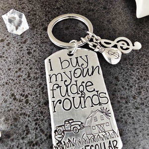 I Buy My Own Fudge Rounds Keychain, Anthony Oliver Music, Country Music Fan, Appalachian Music, Blue Collar