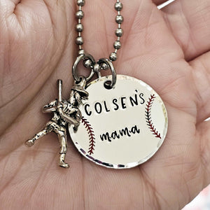 Custom Baseball Necklace, Boy Mom, Baseball Necklace, Baseball Mom Jewelry, Baseball player, Team Mom Necklace, Sports Mom, T-ball Mom