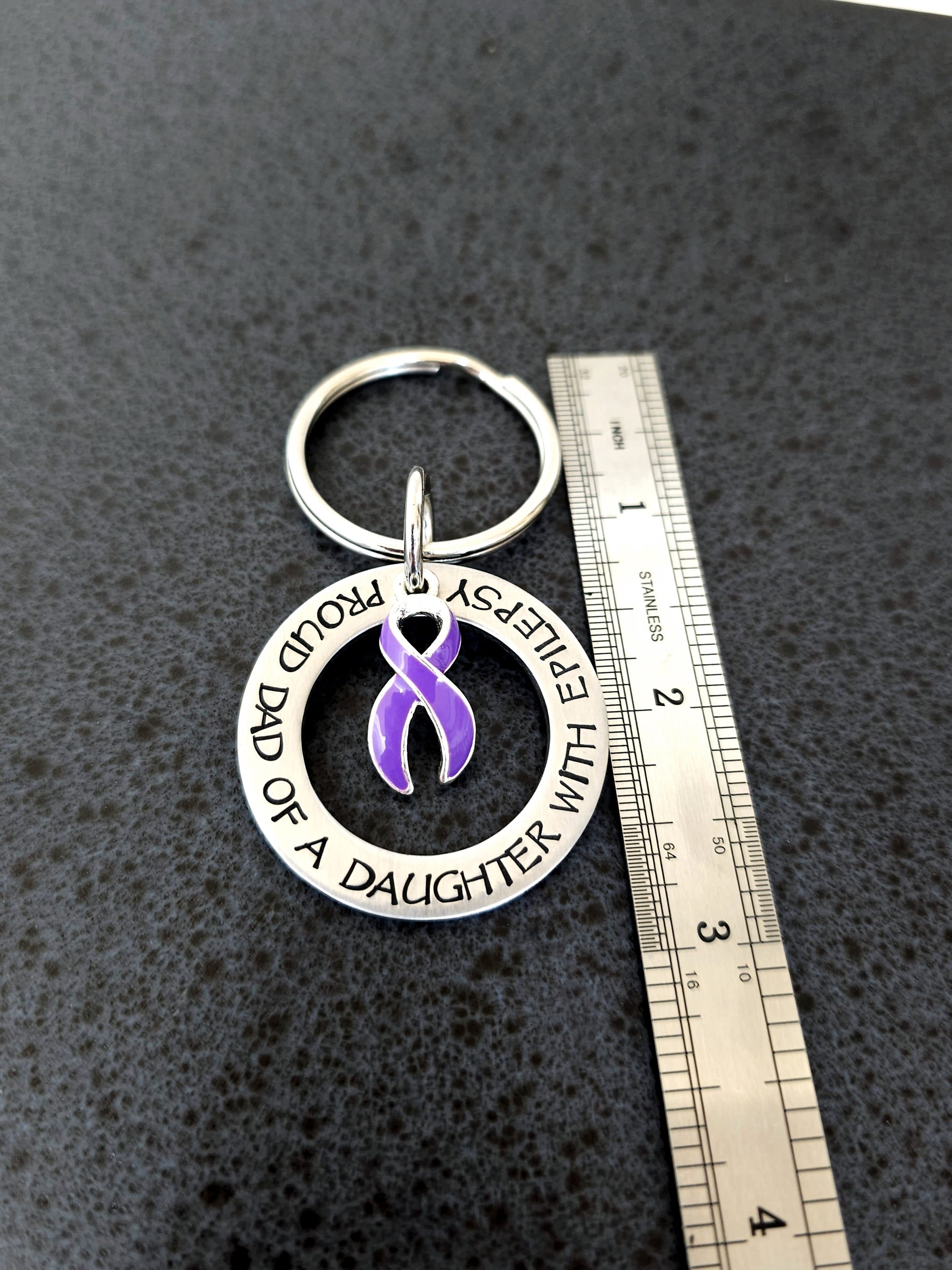 Proud Dad of a Daughter with Epilepsy, Father's Keychain Epilepsy, My Daughter Is My Hero, Epilepsy Awareness, Childhood Illness, Childhood Disease