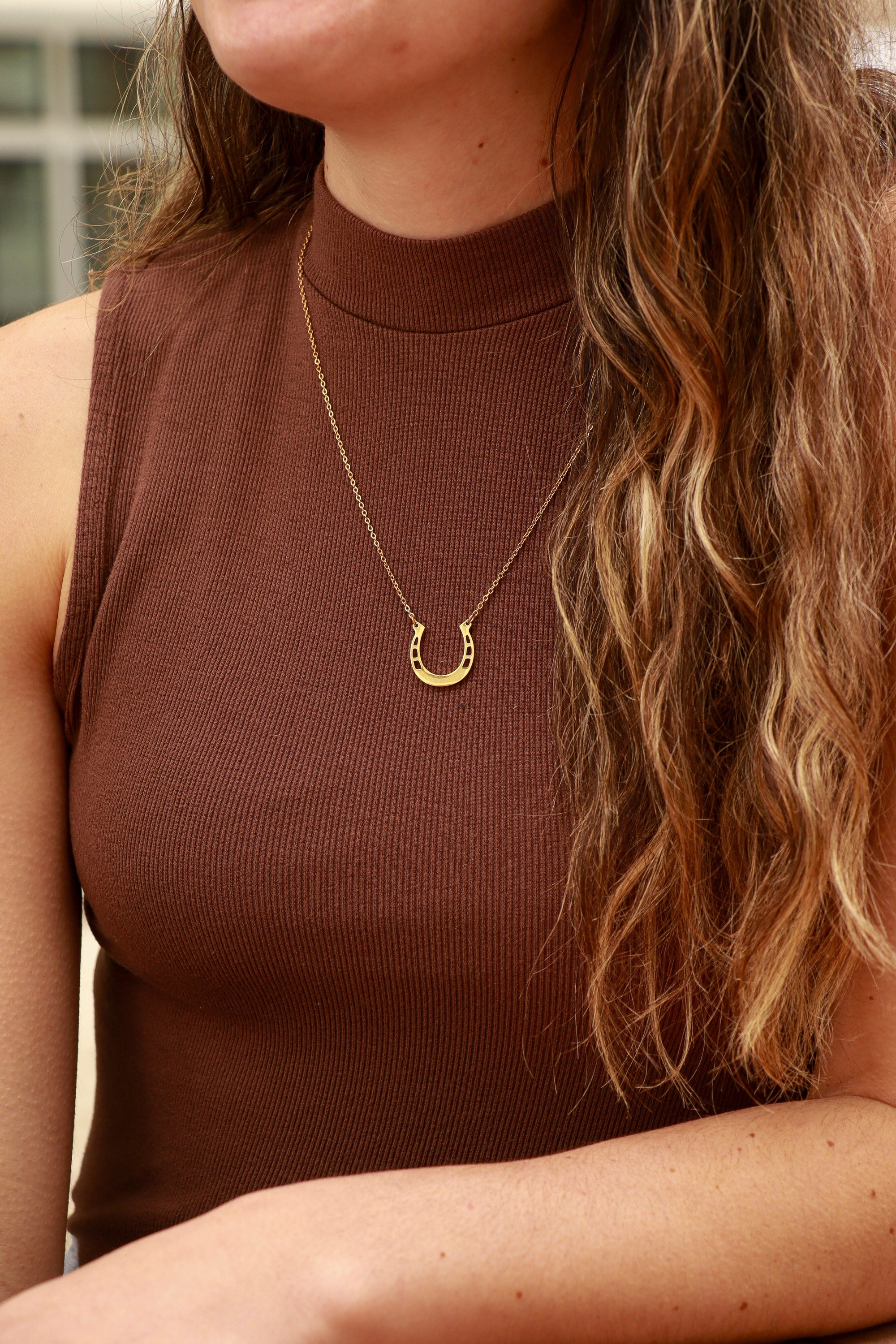 Personalized Stainless Steel Horseshoe Name Necklace