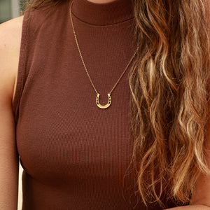 Personalized Stainless Steel Horseshoe Name Necklace