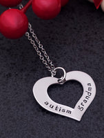 Autism Grandma, Autism Nana, Autism Grama, Open Heart Necklace, Autism Awareness, Stainless Steel