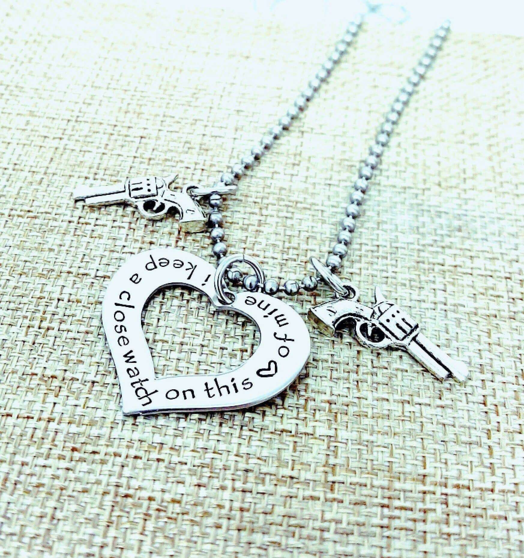 I Keep A Close Watch On This Heart Of Mine, Johnny Cash Necklace, Handstamped Stainless Steel Heart, Necklaces, HandmadeLoveStories, HandmadeLoveStories , [Handmade_Love_Stories], [Hand_Stamped_Jewelry], [Etsy_Stamped_Jewelry], [Etsy_Jewelry]