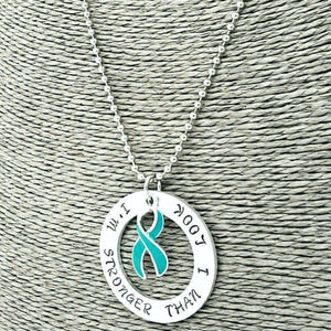 I'm Stronger Than I Look necklace - Ovarian Cancer, Scleroderma, PTSD, Ocd, Tourette's Synodrome, Necklaces, HandmadeLoveStories, HandmadeLoveStories , [Handmade_Love_Stories], [Hand_Stamped_Jewelry], [Etsy_Stamped_Jewelry], [Etsy_Jewelry]