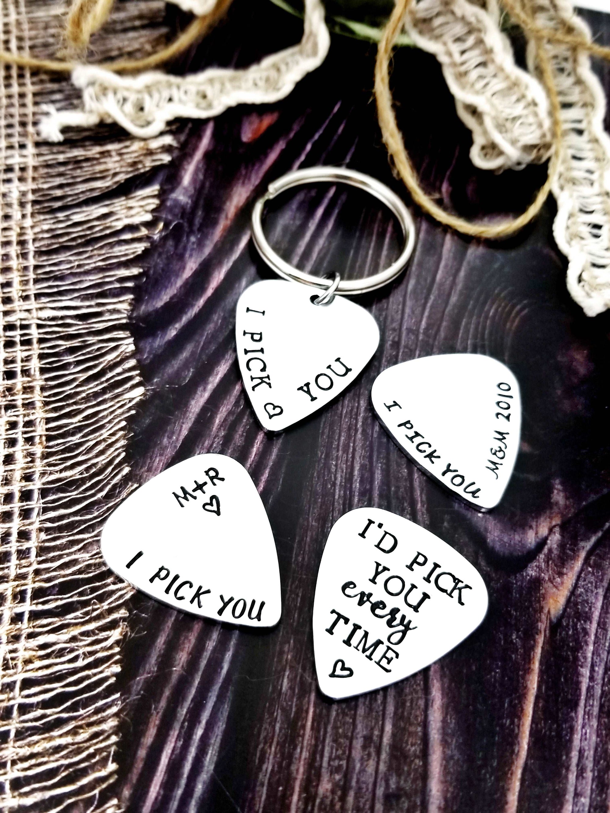 I Pick You, Valentine's Gift For Him, Husband Gift, Boyfriend Gift, V-day Gift, Guitar Pick Gift, Music Lover Gift, Anniversary Gift, Custom